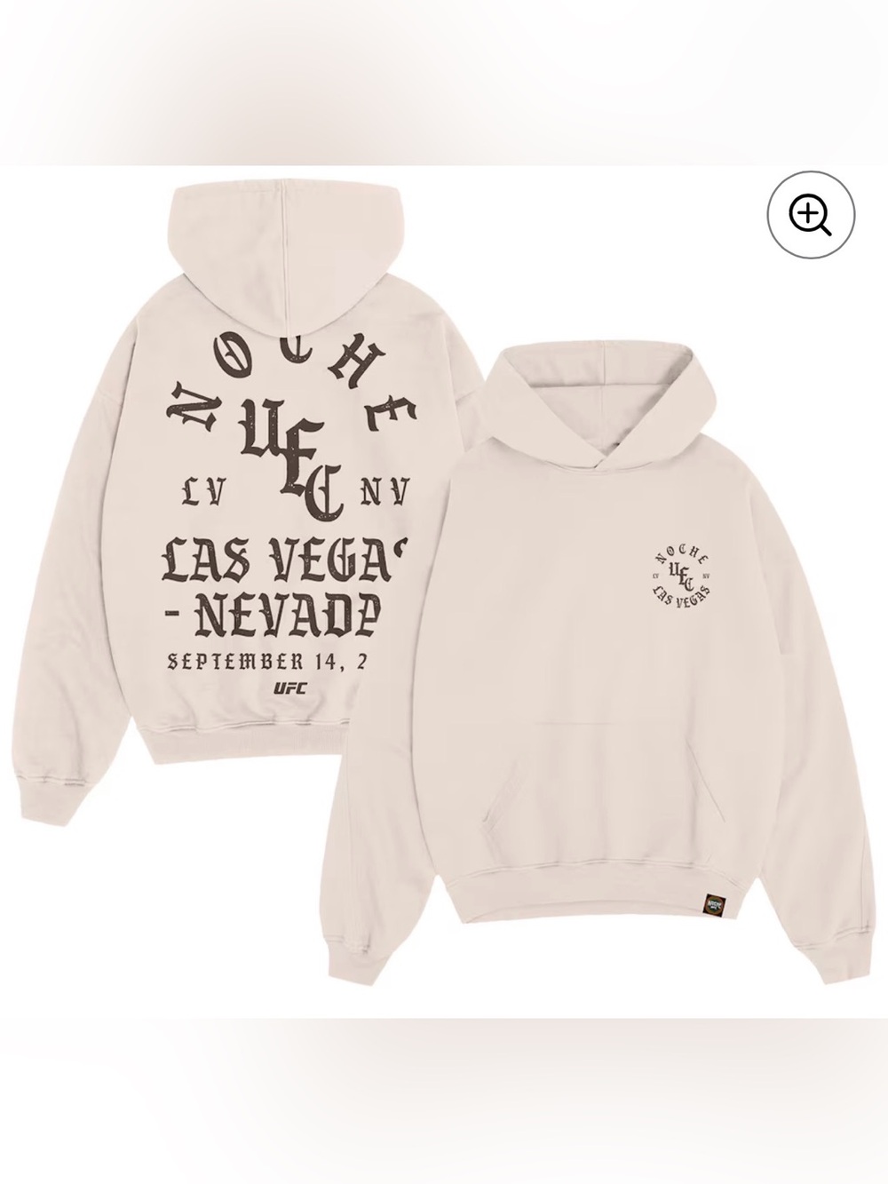UFC Noche Cream colored Hoodie Size M